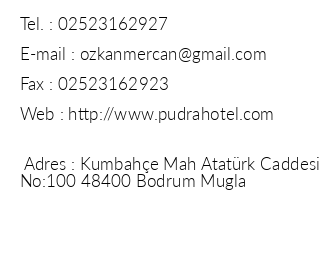 Pudra Hotel iletiim bilgileri